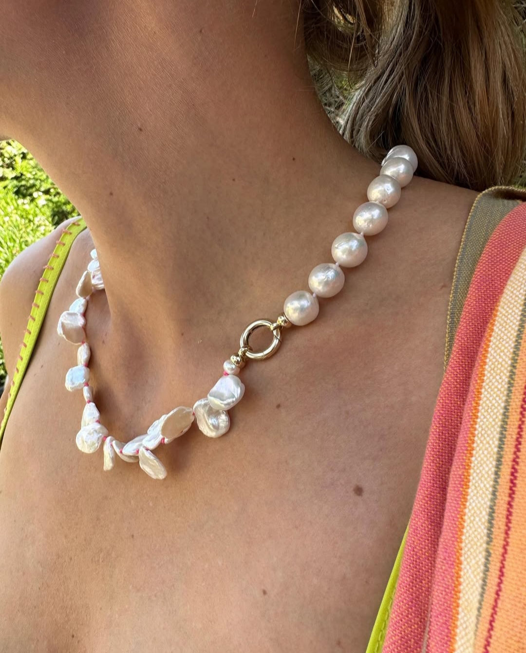 Atlantis: White Keshi Pearl Necklace