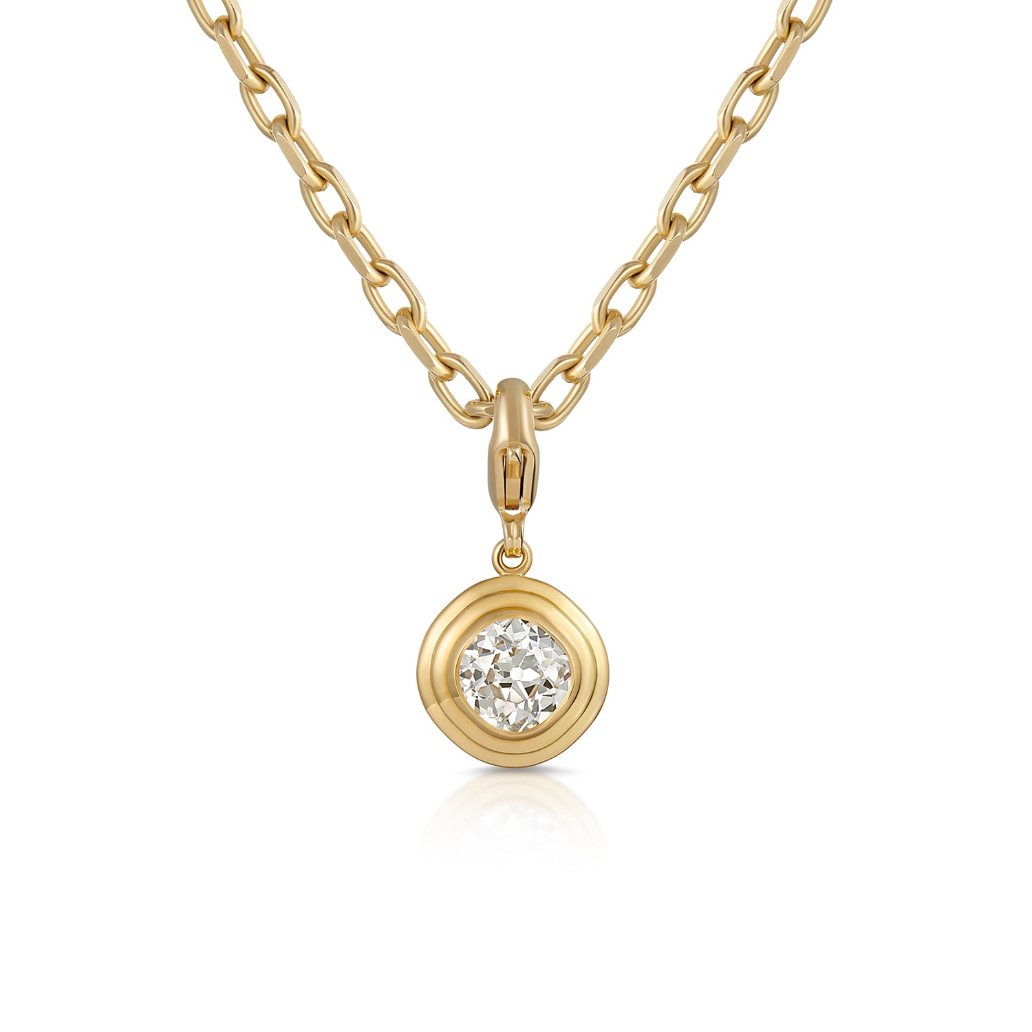 2ct Old Cut Diamond Solitaire Necklace