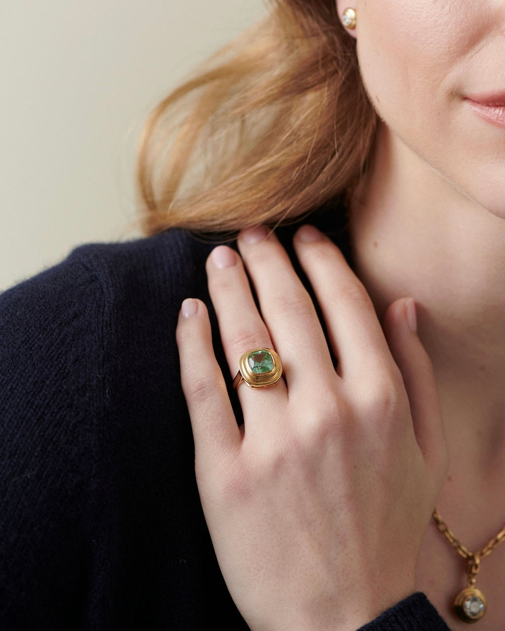 Whitelaw Gold Green Tourmaline Gemstone Gold Ring