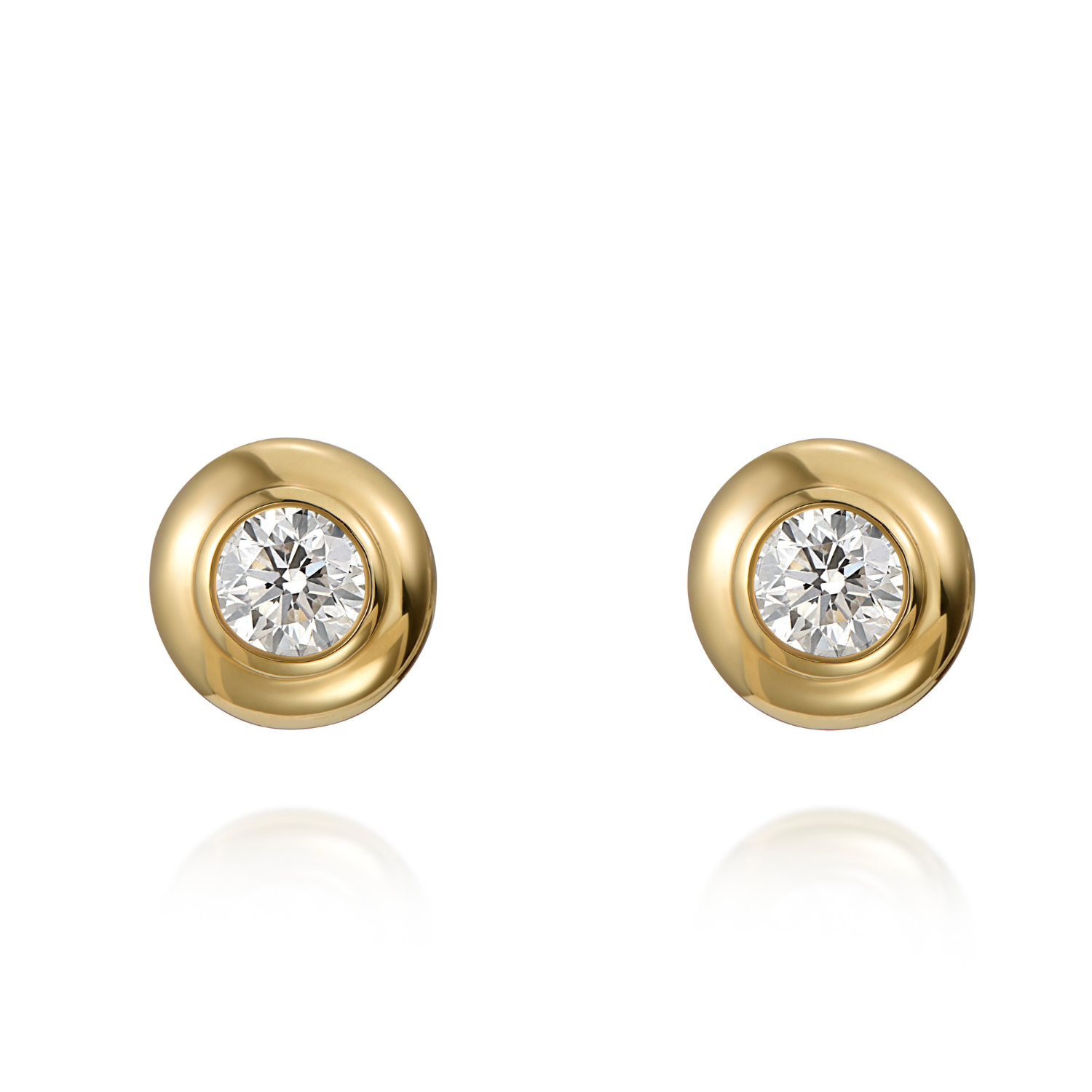 Athena diamond stud earrings in 18k yellow gold by Minka Jewels
