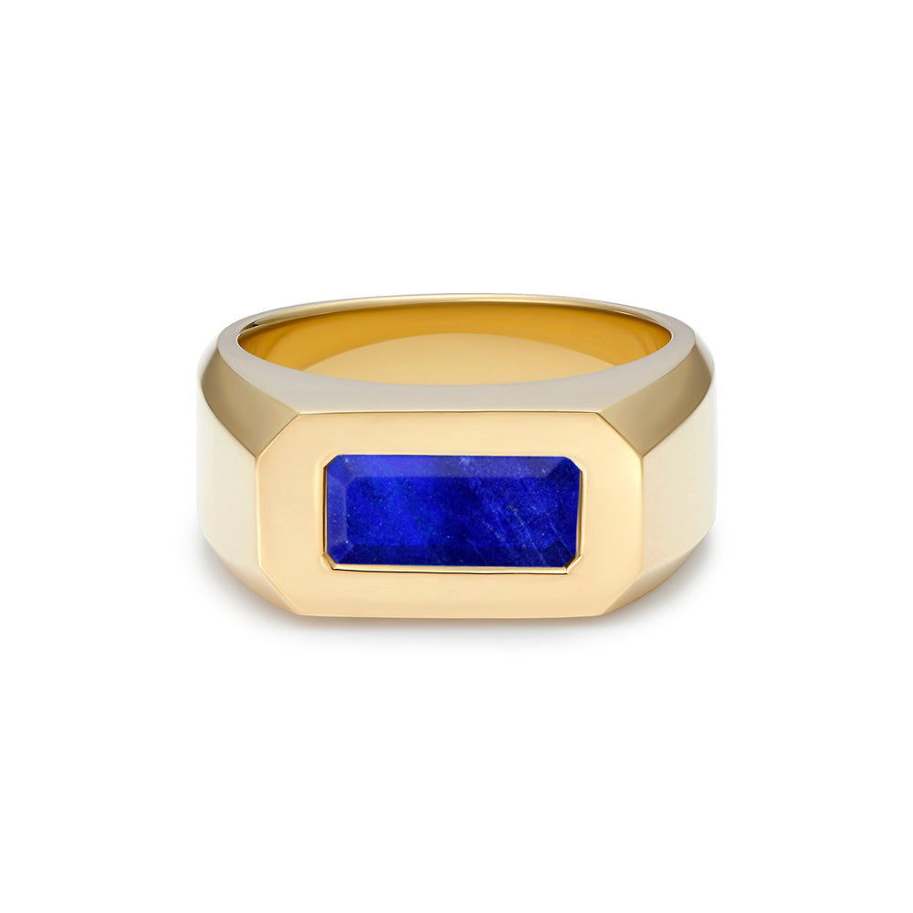 Berlin Lapis Lazuli ring in solid 9k yellow gold by Minka Jewels