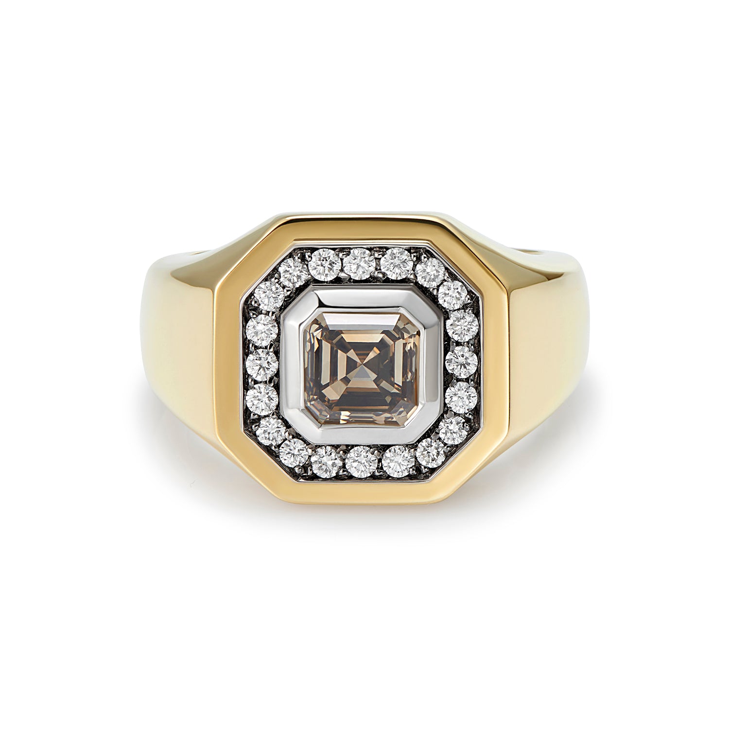 Berlin Nights ring featuring 1.24ct cognac brown diamond on white background