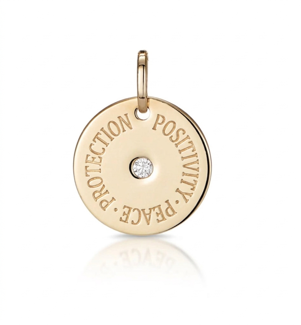 Mantra: Protection, Positivity, Peace - Gold & Diamond Disc