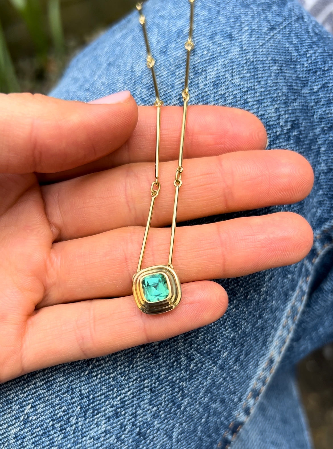 Athena: 1.75ct Green Tourmaline Necklace