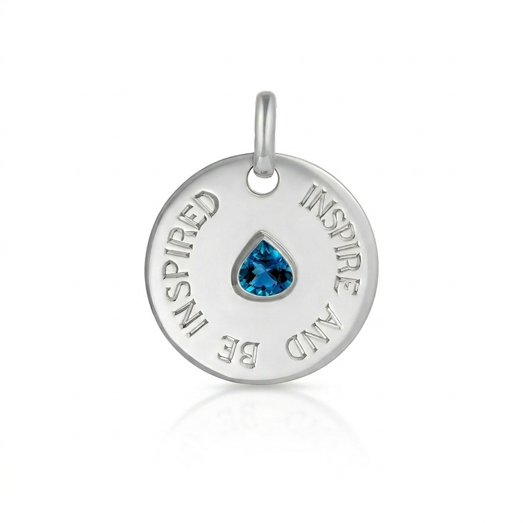 Mantra: Large Silver & Topaz Disc