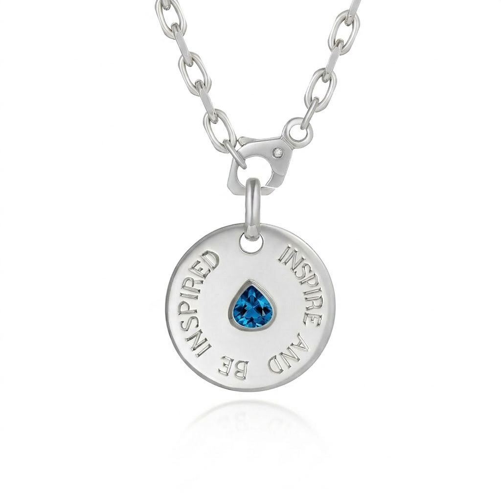 Mantra: Large Silver & Topaz Disc