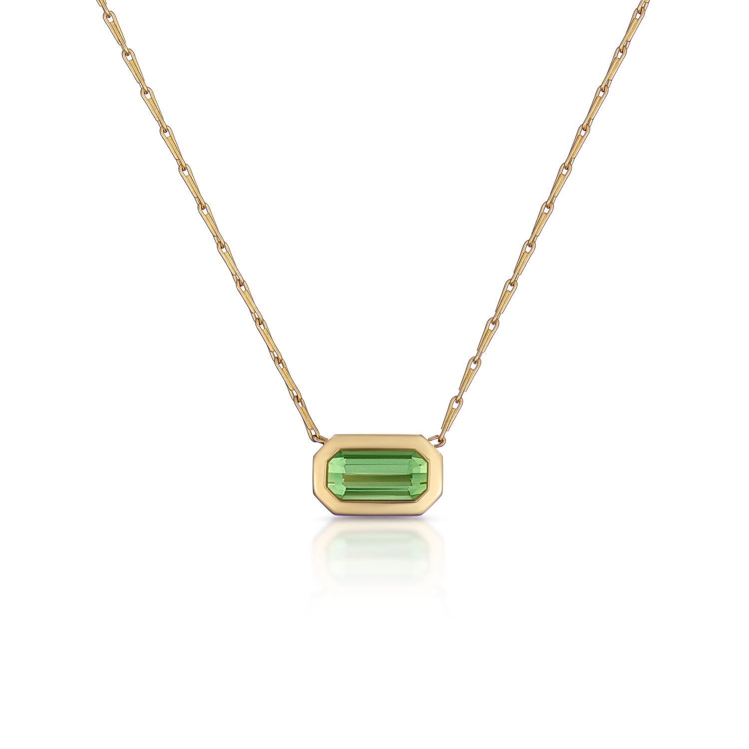 Ivory Enamel Green Touramline Necklace main image 1