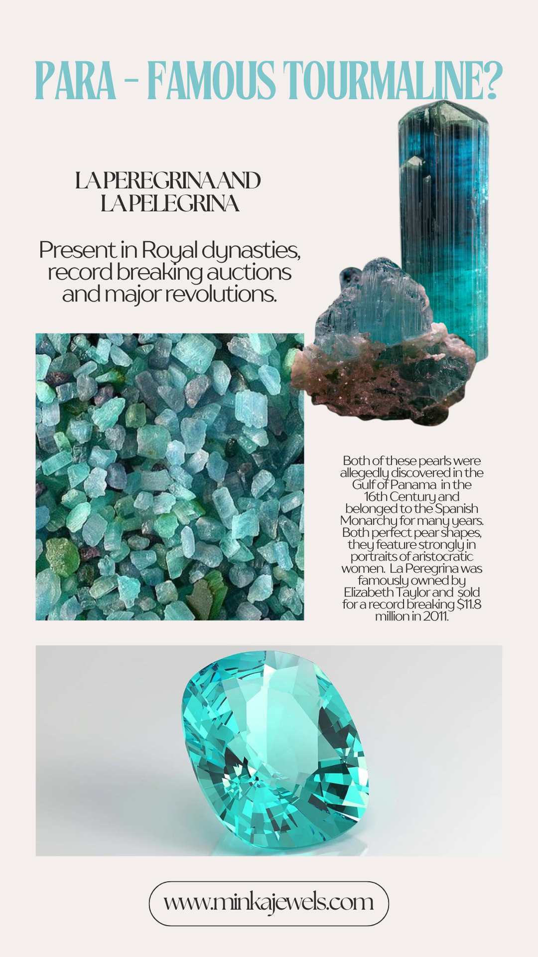 Cassandra Goad paraiba green tourmaline gemstone fun facts collage