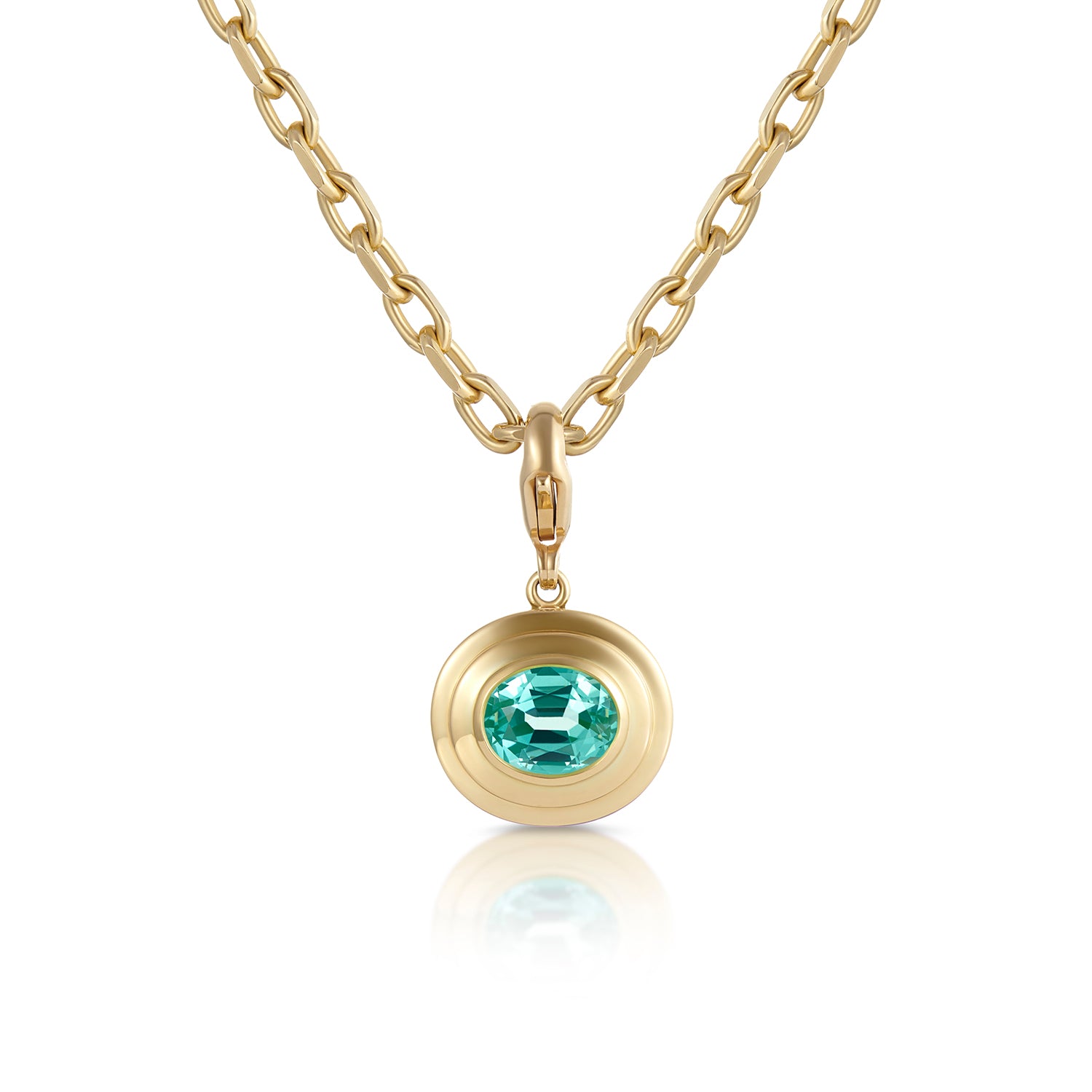 Athena: 2.93cts Lagoon Blue Paraiba Tourmaline Pendant on our Chunky Chain Necklace