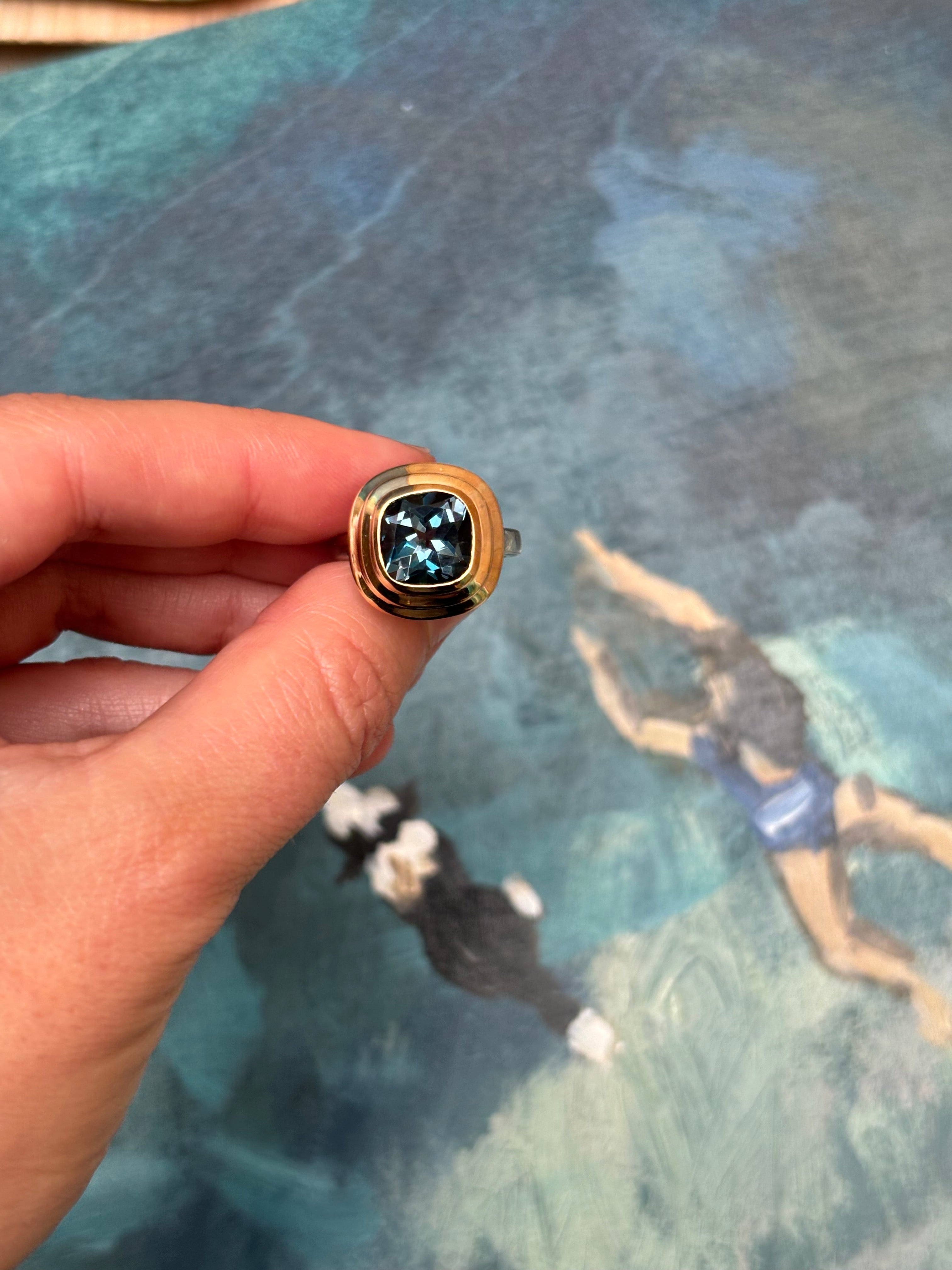 Athena: London Blue Topaz Ring
