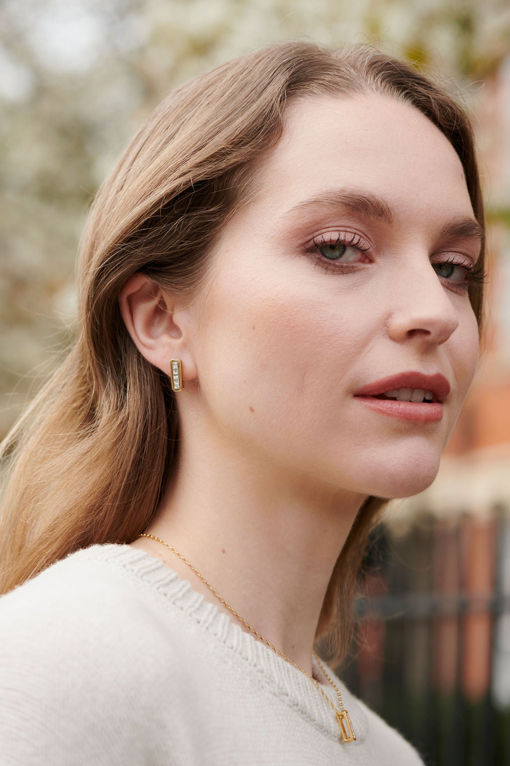 Delaval Knight Diamond geometric gold earrings