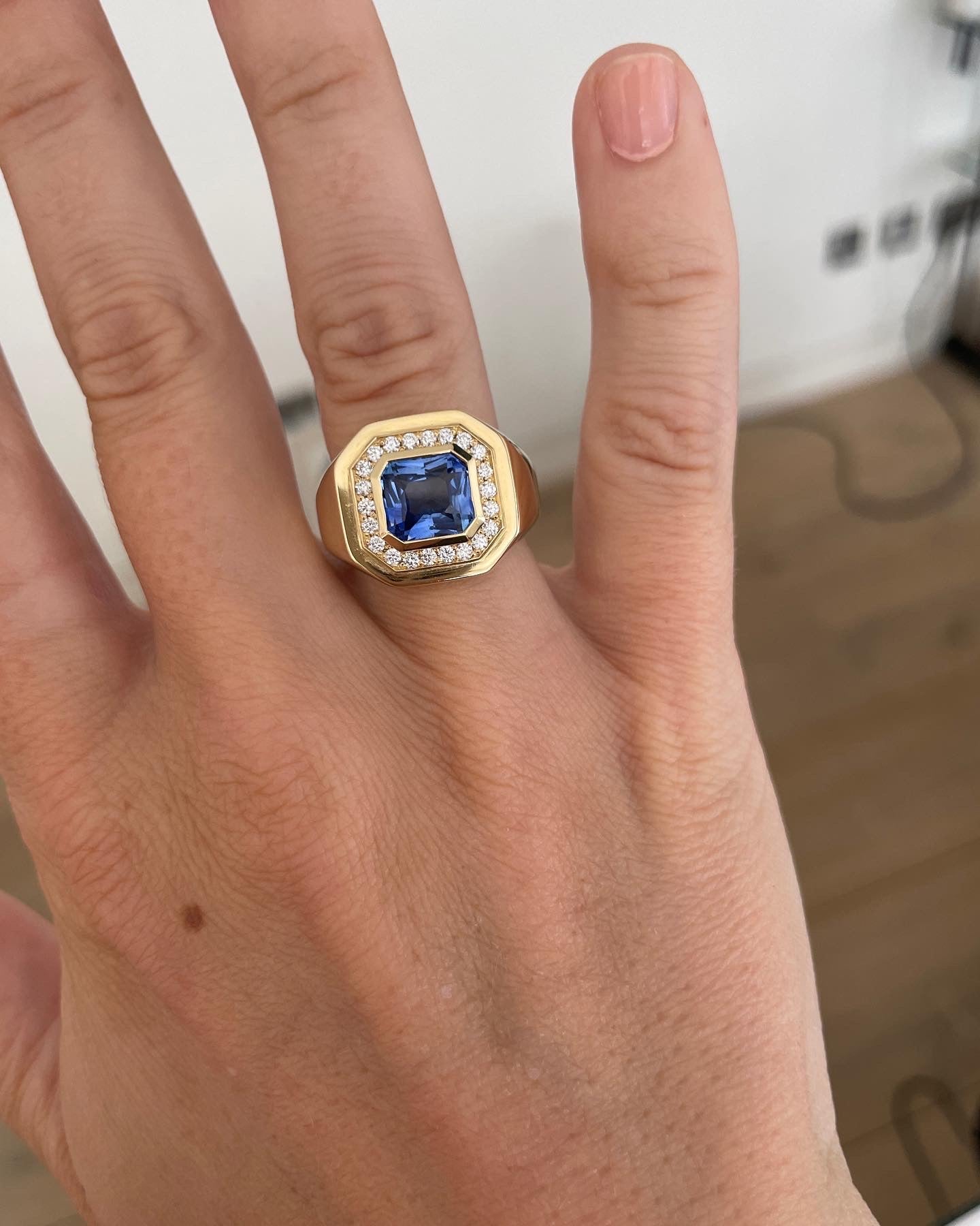 Berlin: Blue Sapphire and Diamond Ring - Minka Jewels
