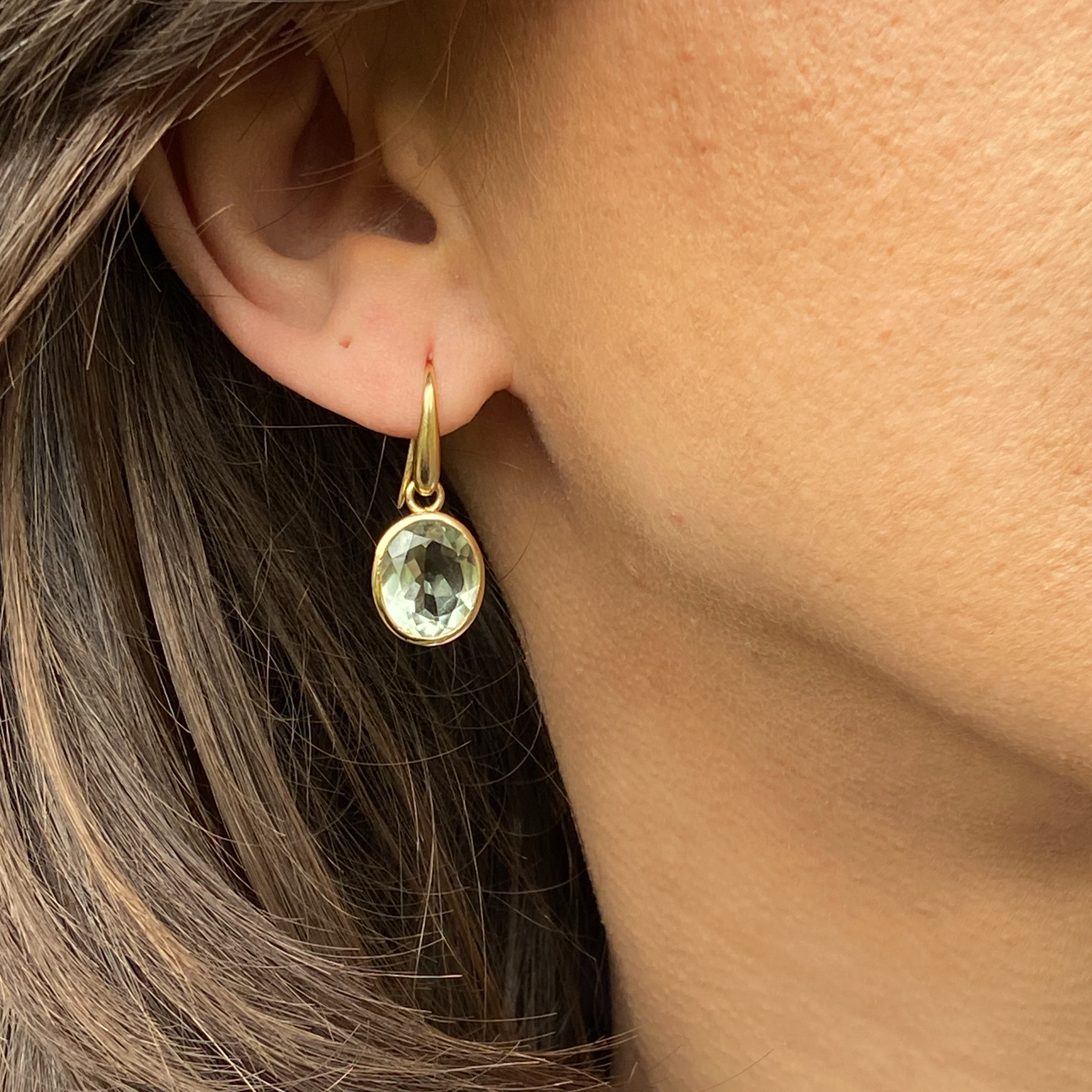 Indian Ocean: Gold Green Amethyst Earrings - Minka Jewels