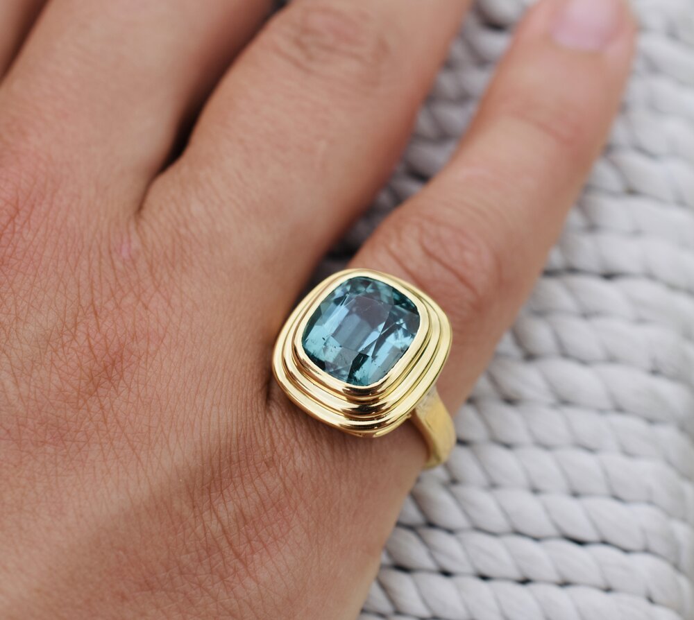 Blue Tourmaline Ring