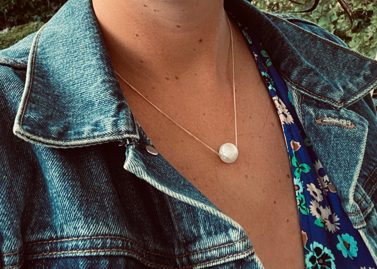 Atlantis Floating Pearl Necklace worn – Minka Jewels