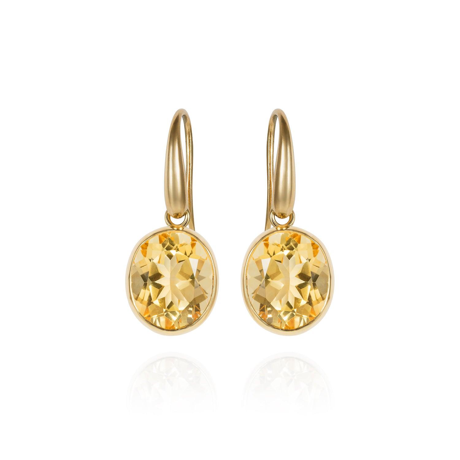 Indian Ocean: Gold, Honey Citrine Earrings - Minka Jewels