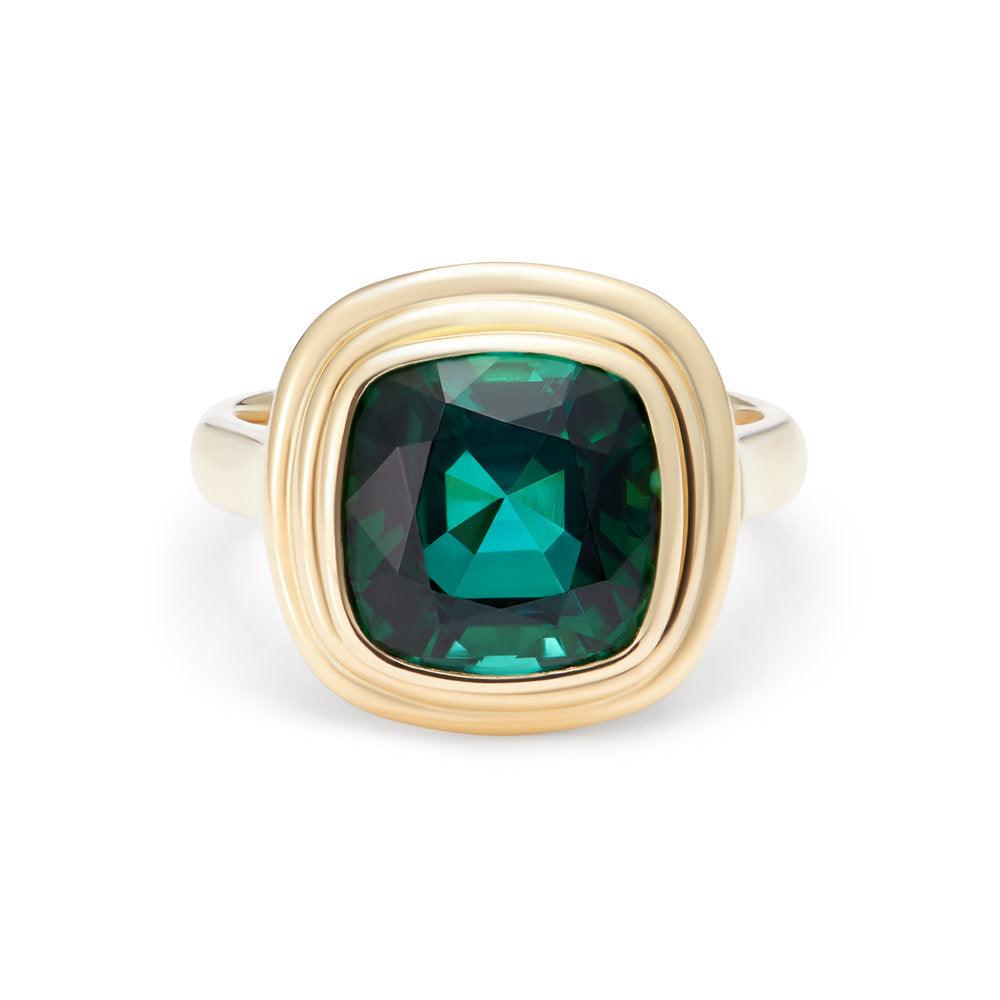 Minka Jewels - One-of-a -kind, 6ct tourmaline ring Pure 18k yellow gold 6ct forest green tourmaline