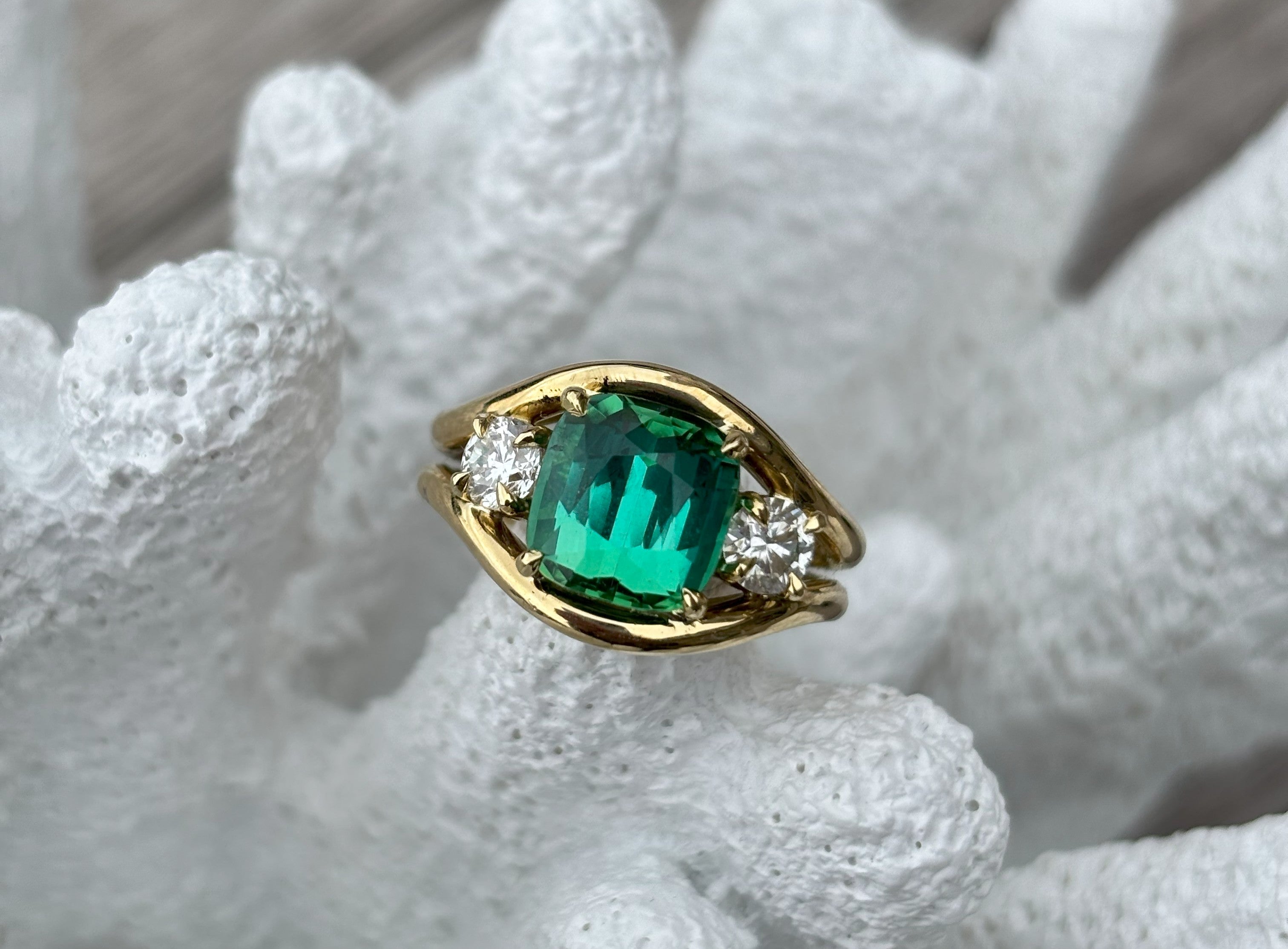 Jessica McCormack Atlantis Tourmaline Diamond Gold Ring