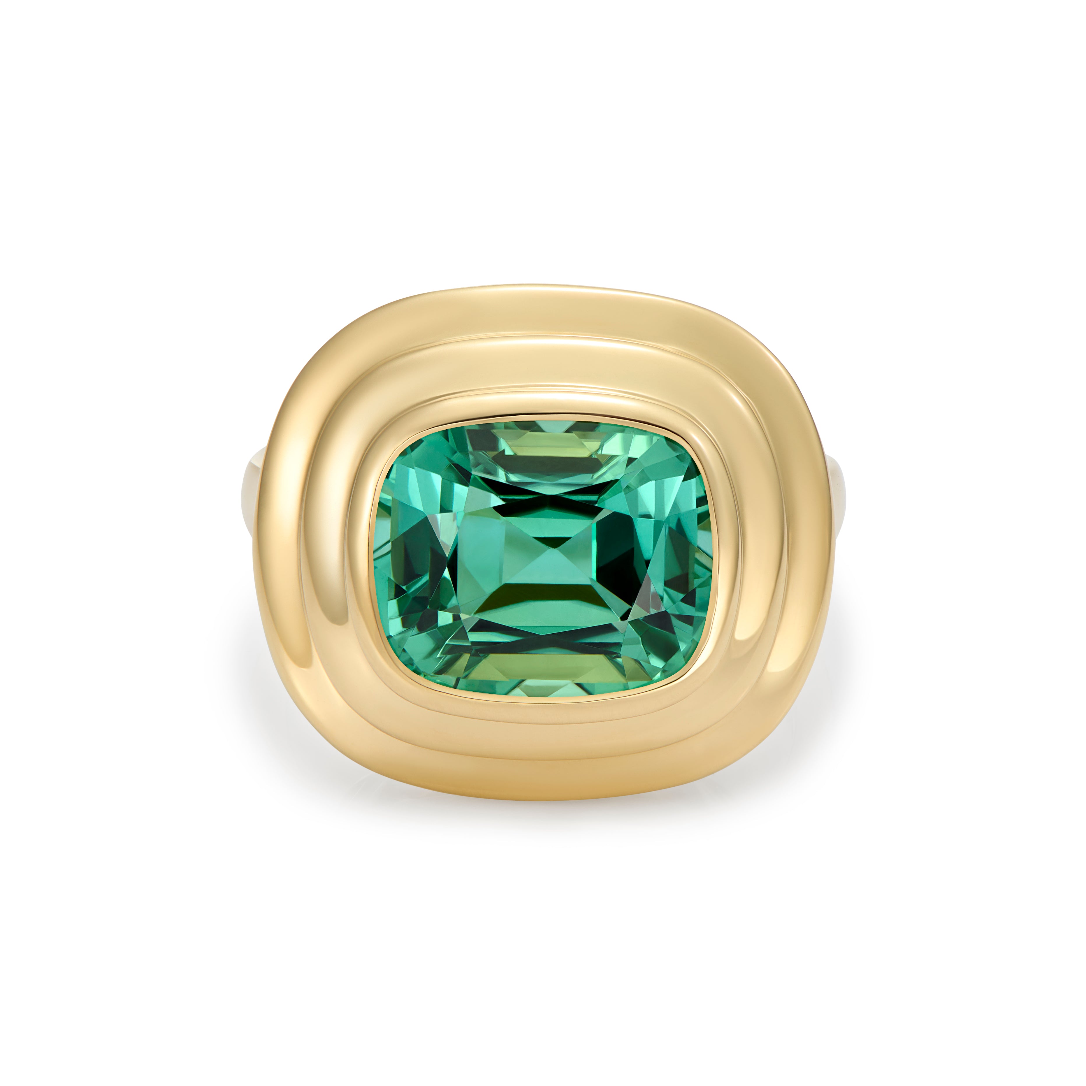 Athena: 4.80ct Vivid Blue Green Tourmaline Ring