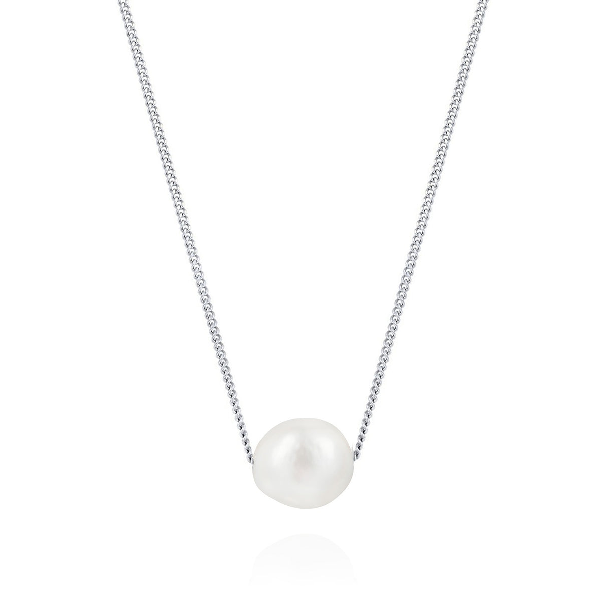 Atlantis: Floating Pearl Necklace – Sterling Silver
