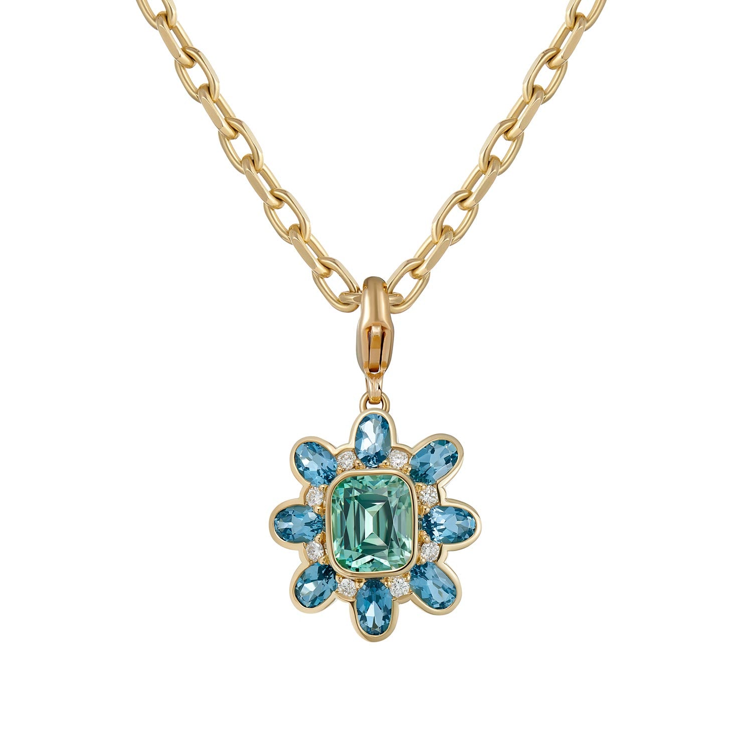 Atlantis: Tourmaline, Aquamarine & Diamond Atlantis Necklace