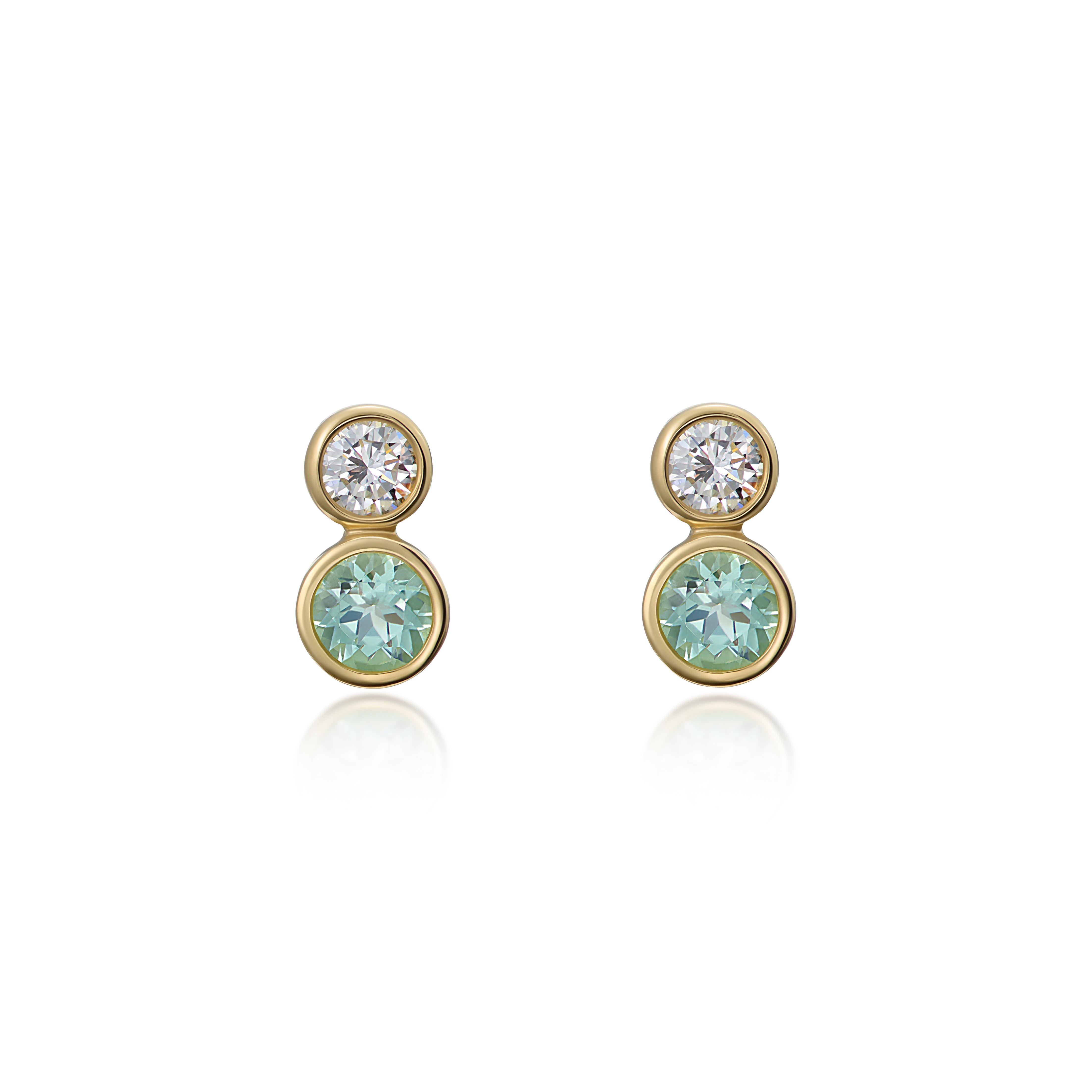Atlantis: Diamond and Tourmaline Stud Earrings