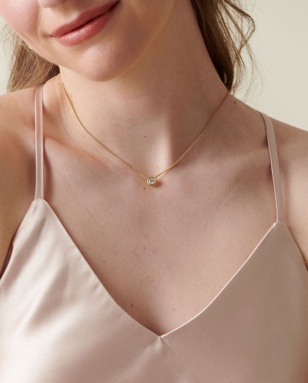 Model wearing Minka Jewels Atlantis 0.50ct diamond necklace