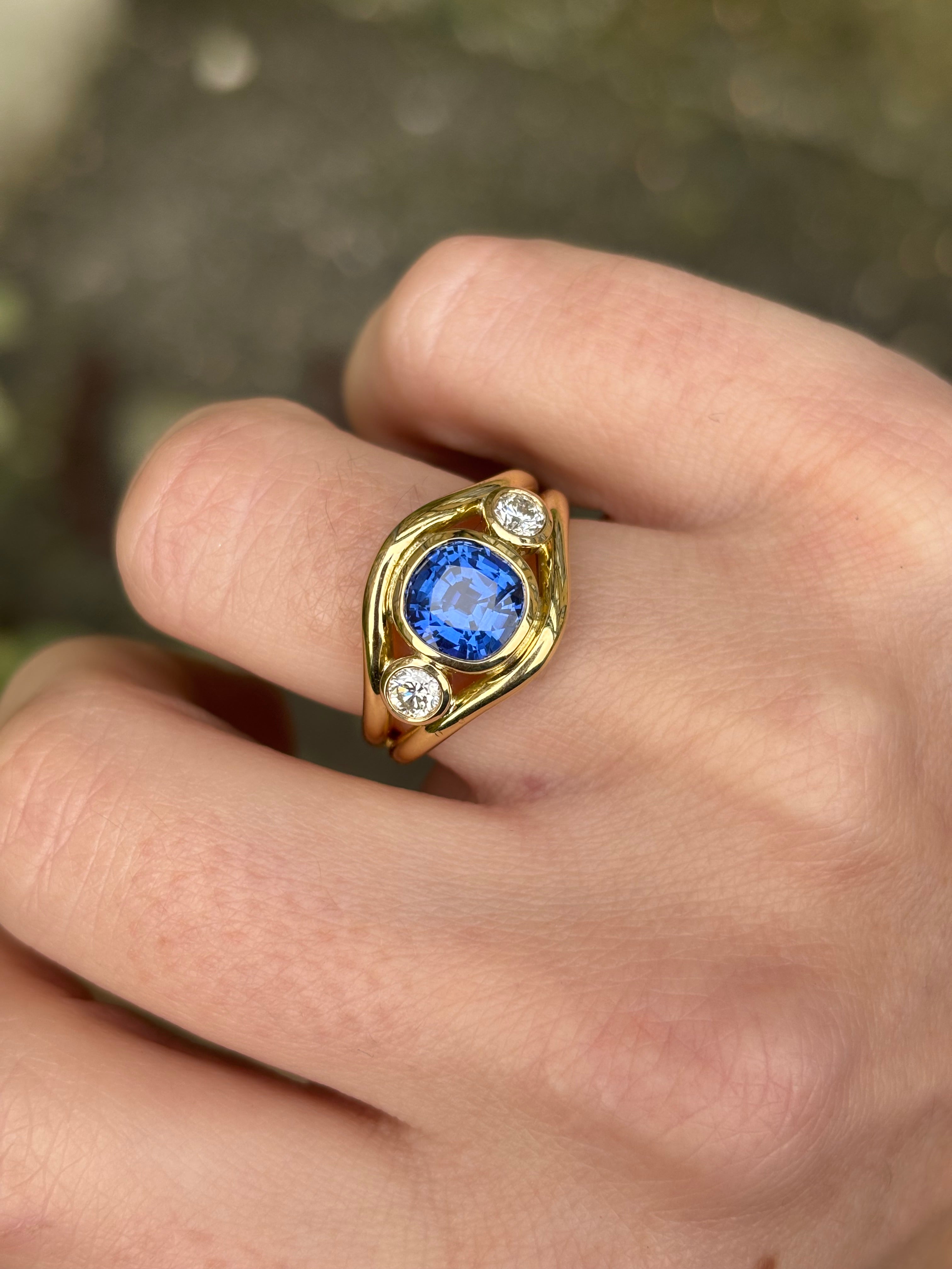 Atlantis: 2.35ct Sapphire & Diamond Mermaid Ring