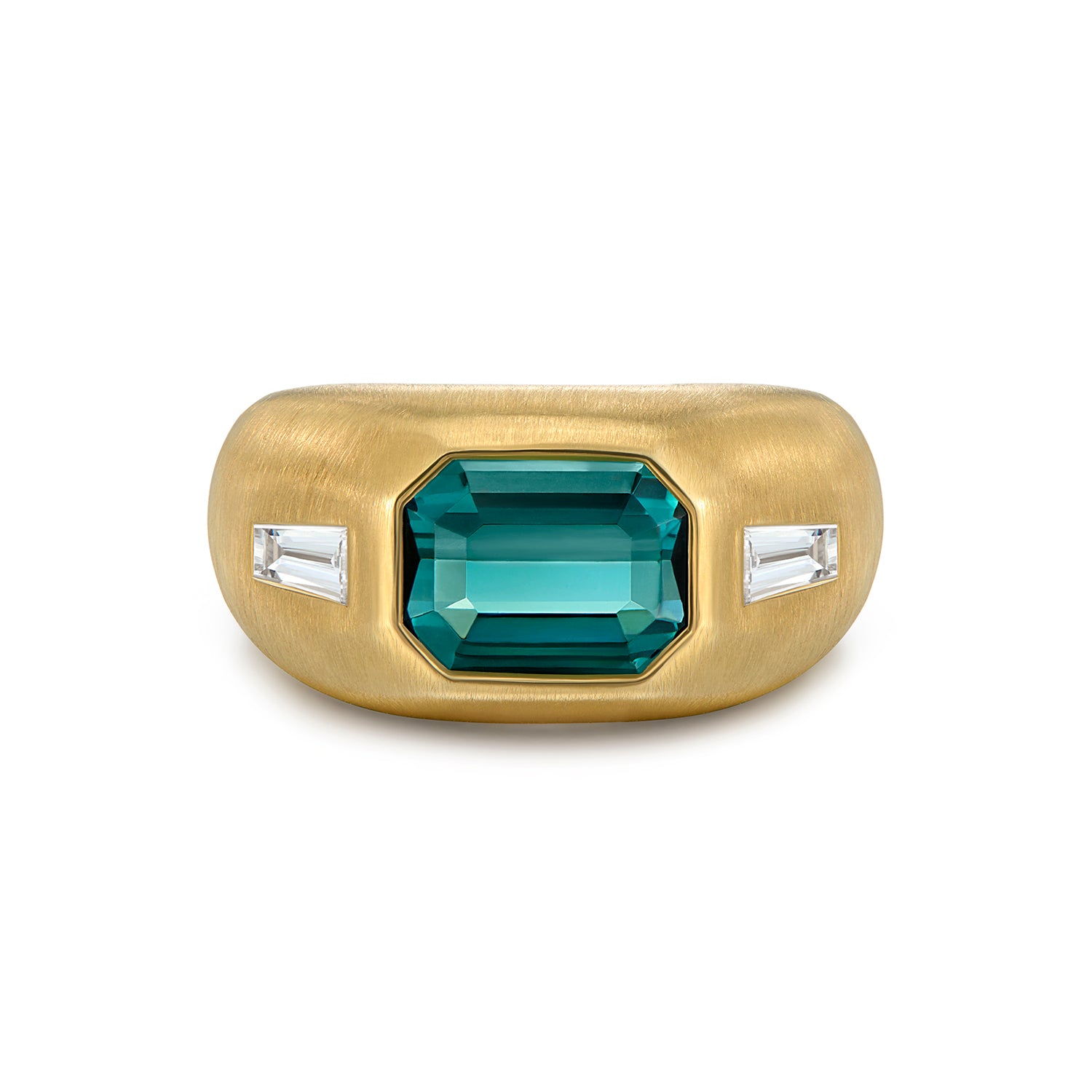 Berlin: 1.50ct Gypsy Teal Tourmaline in Textured Gold