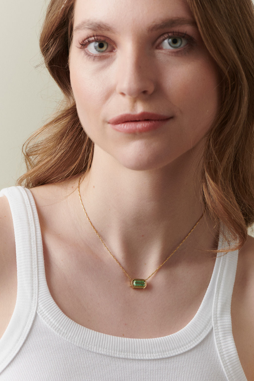 Model wearing Minka Jewels Ley Line Tourmaline Necklace