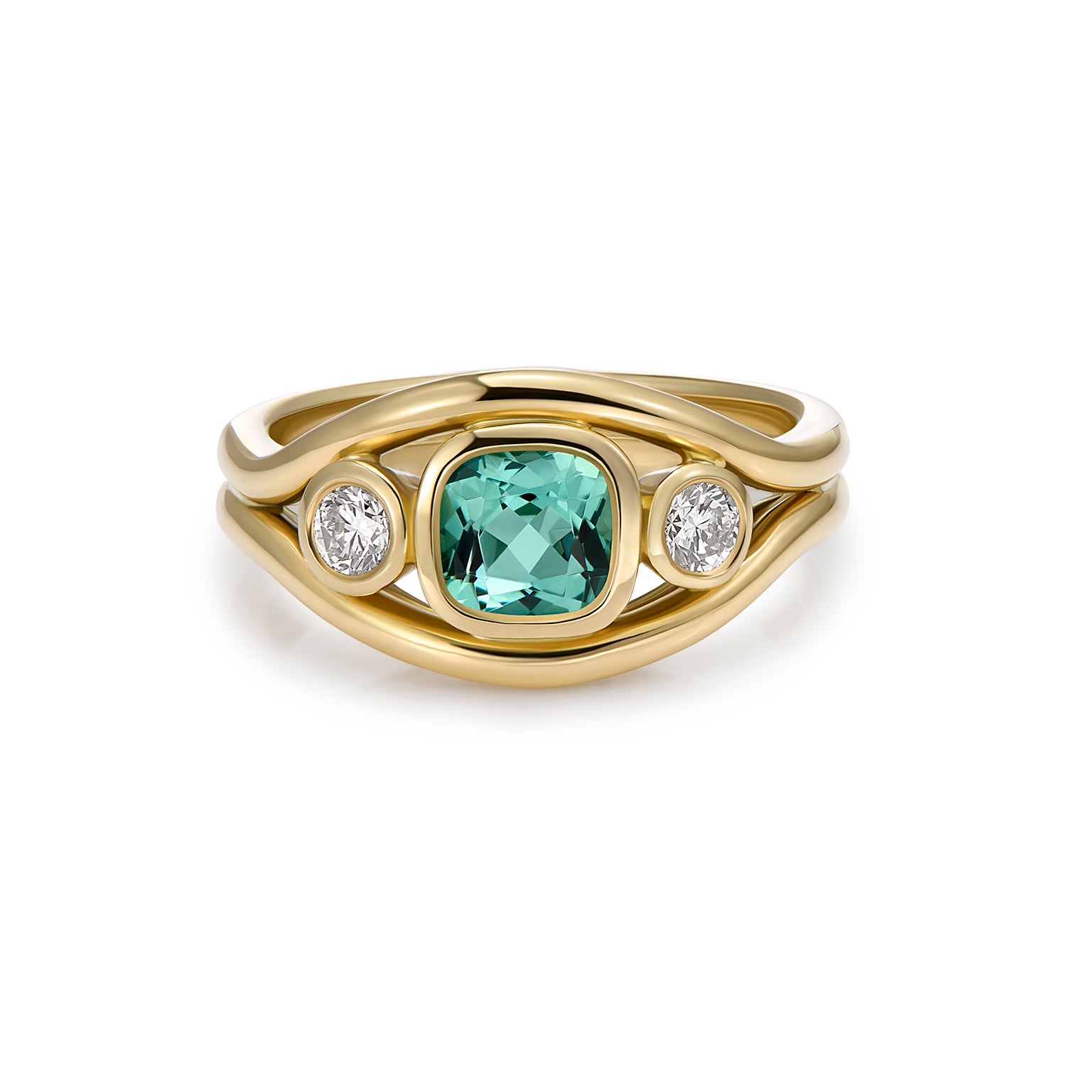 Atlantis: Small Ocean Blue Tourmaline Mermaid Ring