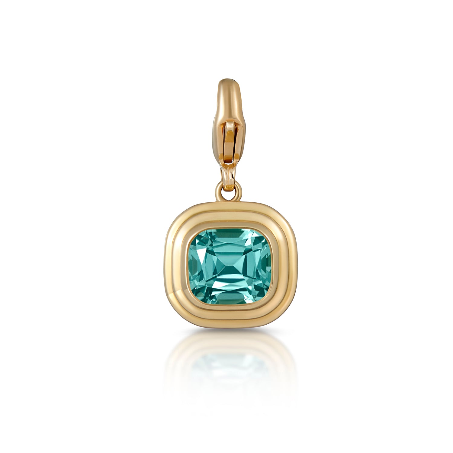 Athena: Blue Tourmaline Pendant on our Chunky Chain Necklace