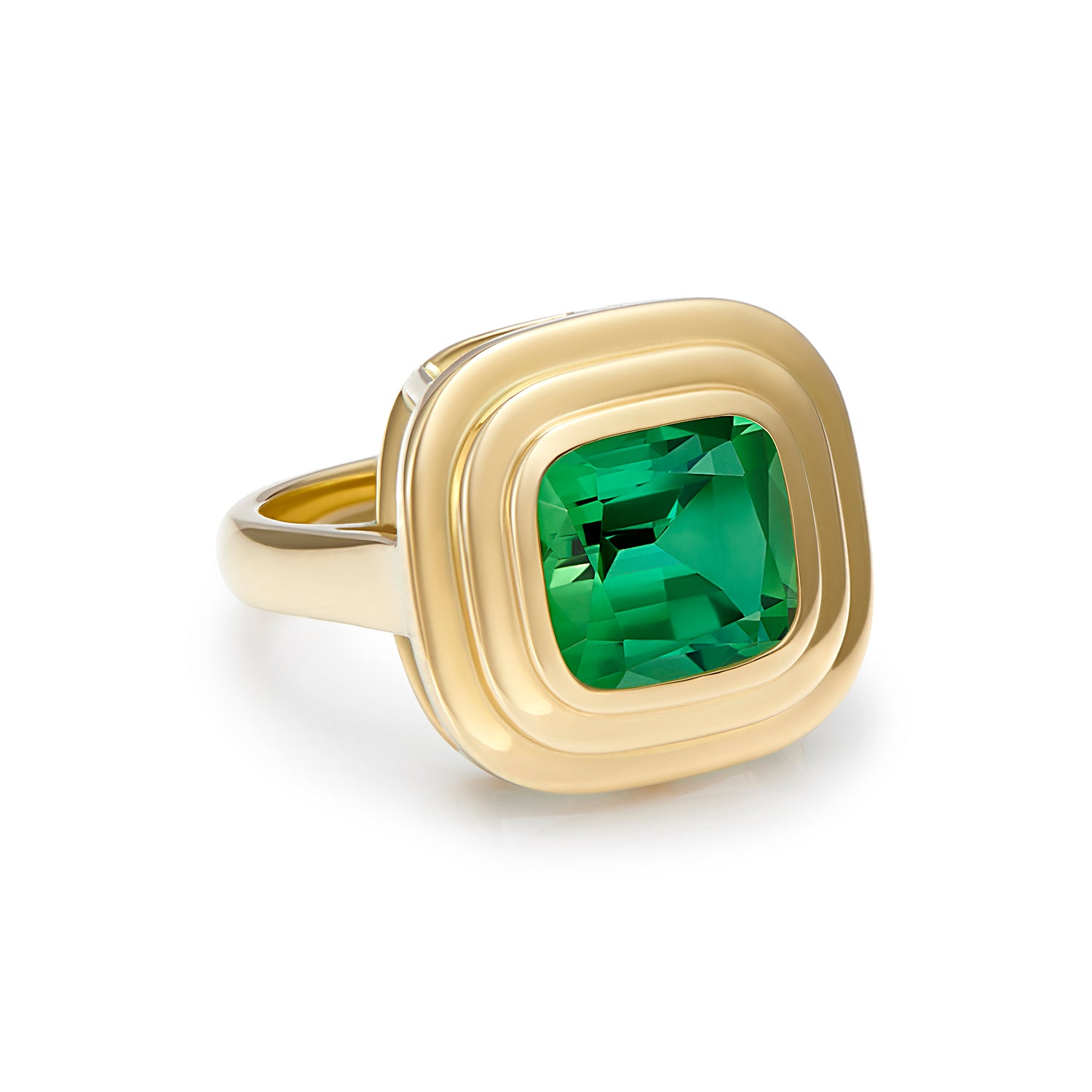 Athena: 4.56ct Intense Blue Green Tourmaline Ring