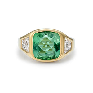Bridal: Tourmaline 5ct and diamond ring