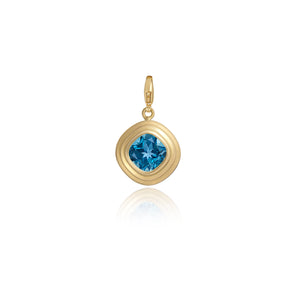 Athena: Small London Blue Topaz Pendant on our Chunky Chain