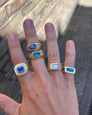 Berlin: Blue Sapphire and Diamond Ring - Minka Jewels