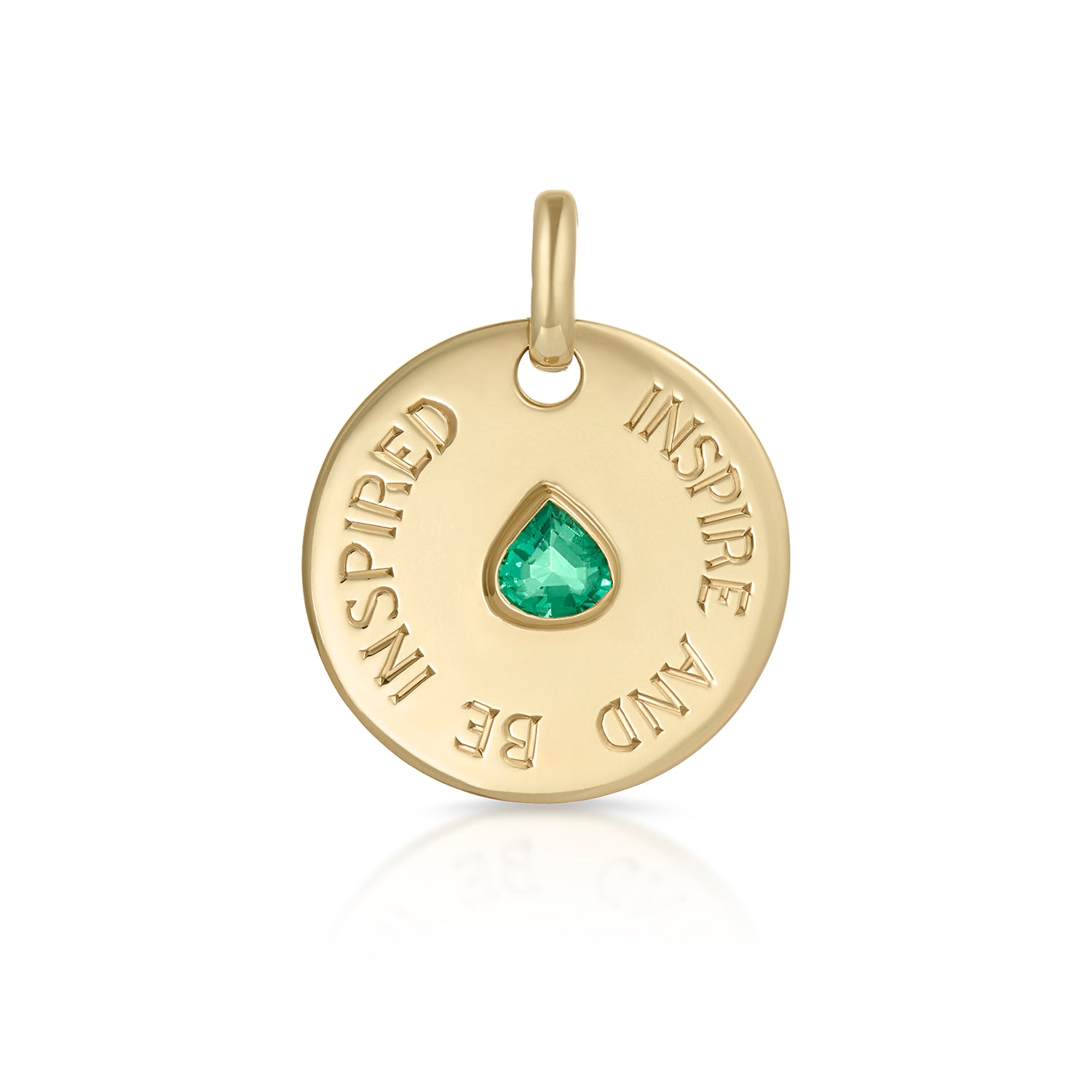 Mantra: Large Gold & Emerald Disc - Minka Jewels