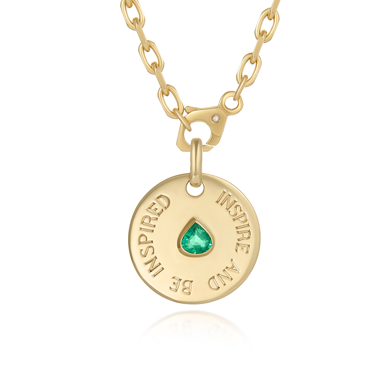Mantra: Large Gold & Emerald Disc - Minka Jewels
