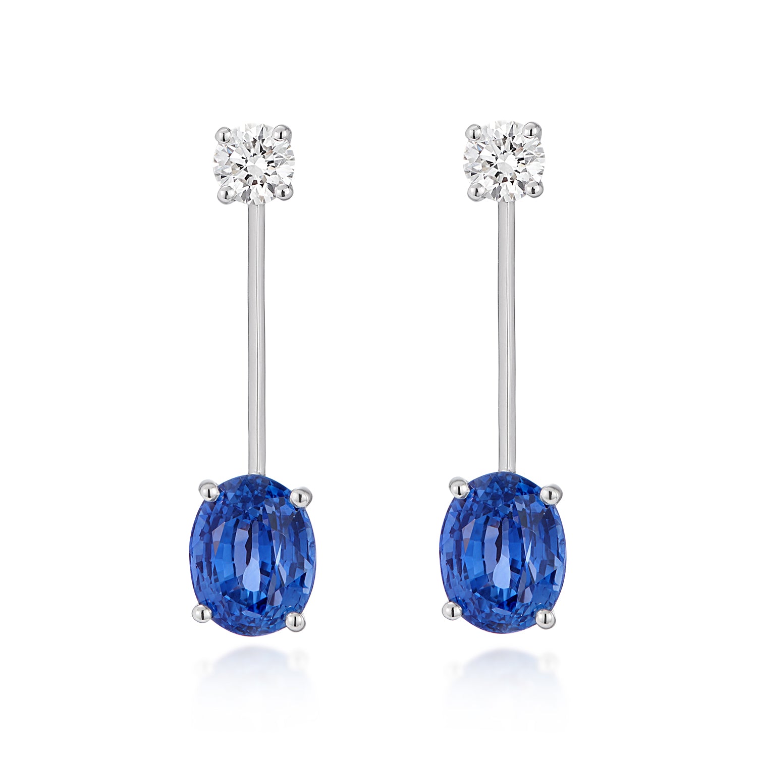 Bespoke: Sapphire & Diamond Earrings - Minka Jewels