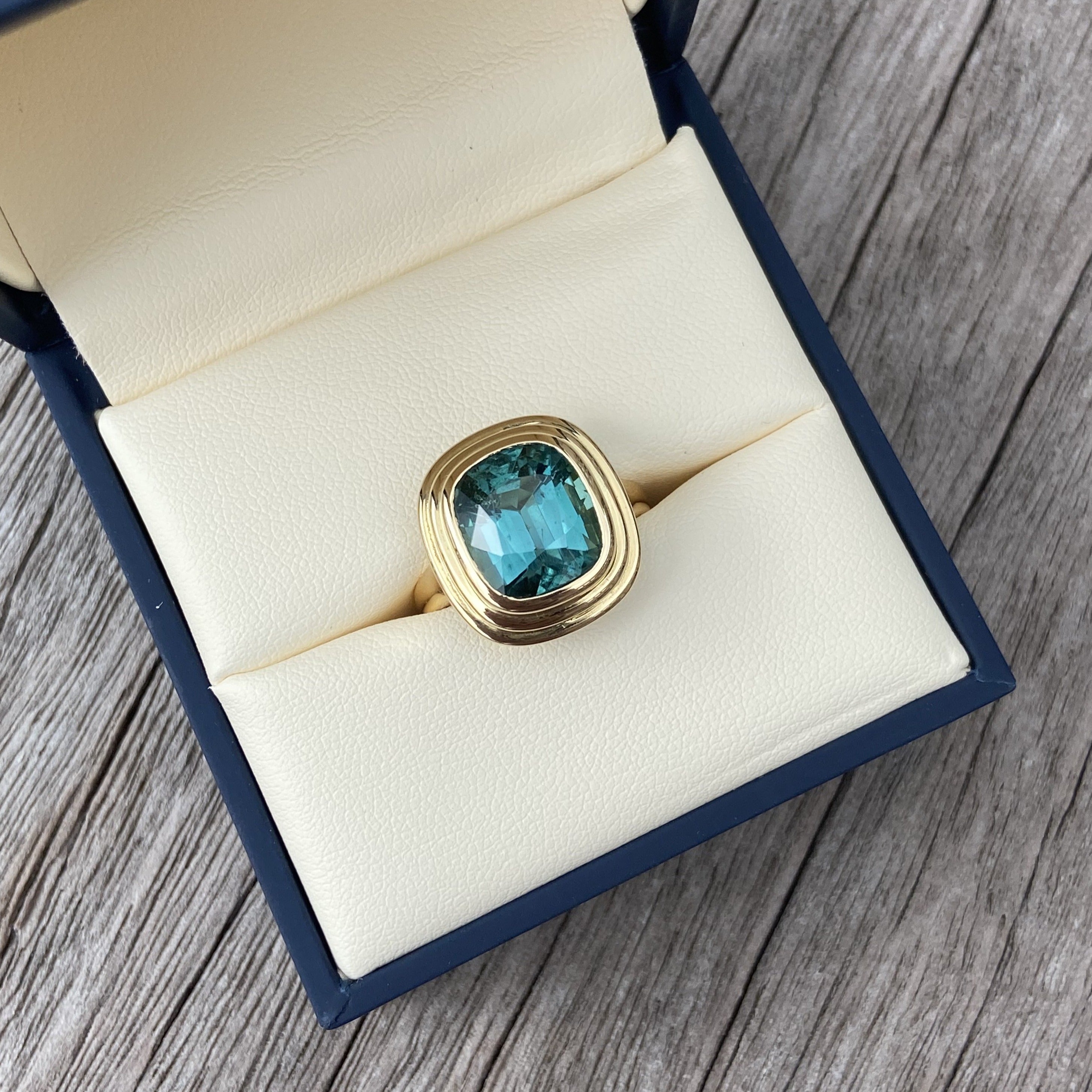 Athena: Big Blue Tourmaline Ring - Minka Jewels