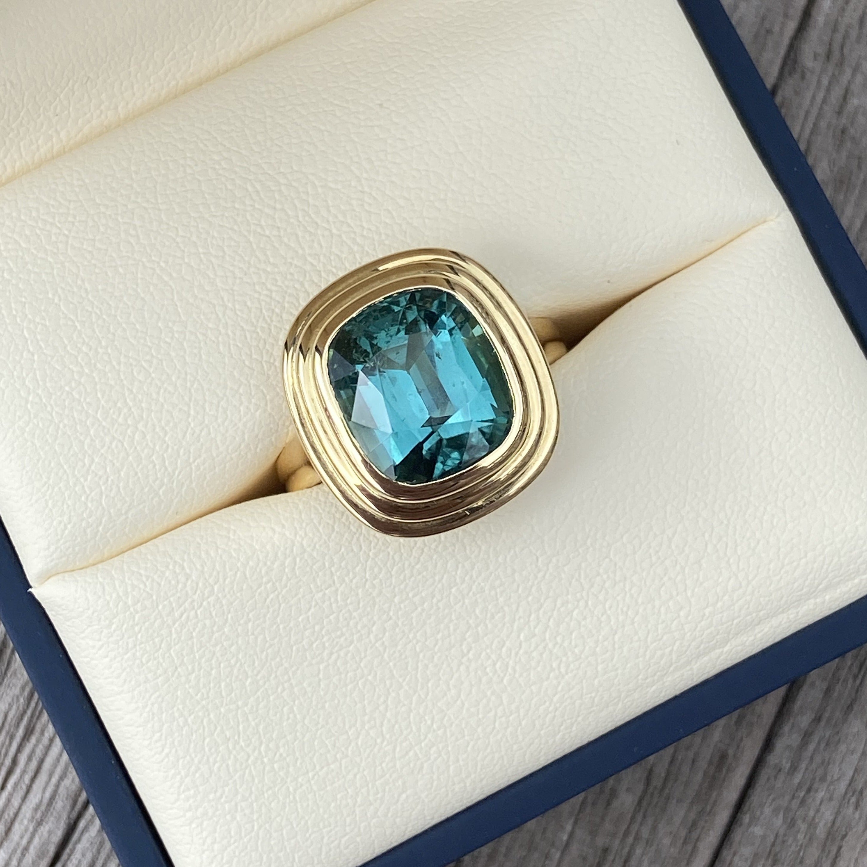 Athena: Big Blue Tourmaline Ring - Minka Jewels