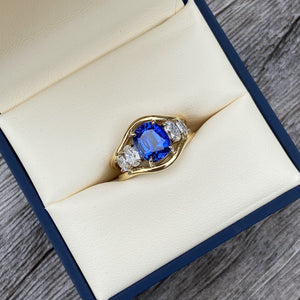 Mermaid: Sapphire & Diamond Ring - Minka Jewels