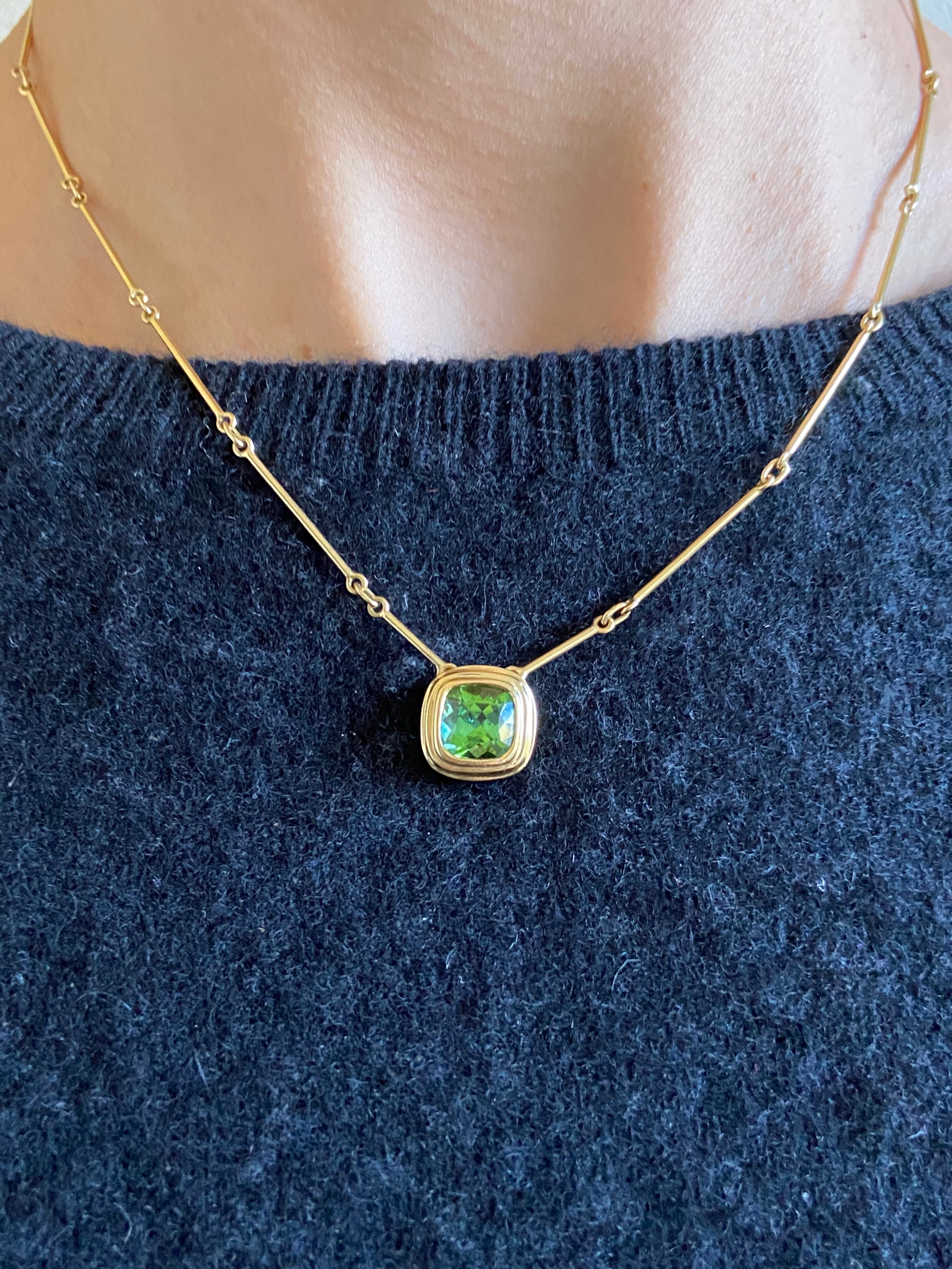 Athena: Vivid, Green Tourmaline Necklace - Minka Jewels