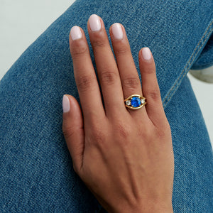 Mermaid: Blue Sapphire & Diamond Ring - Minka Jewels