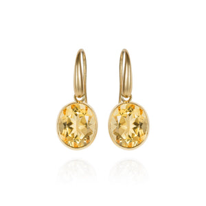 Indian Ocean: Gold, Honey Citrine Earrings - Minka Jewels