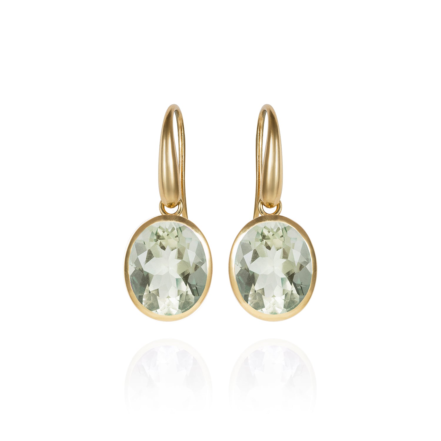 Indian Ocean: Gold Green Amethyst Earrings - Minka Jewels
