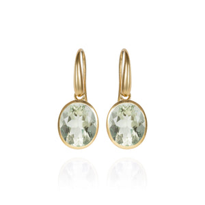 Indian Ocean: Gold Green Amethyst Earrings - Minka Jewels