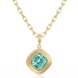 Athena: Blue Tourmaline Chunky Chain Pendant - Minka Jewels