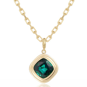 Athena: Forest Green Tourmaline Chunky Chain Necklace - Minka Jewels