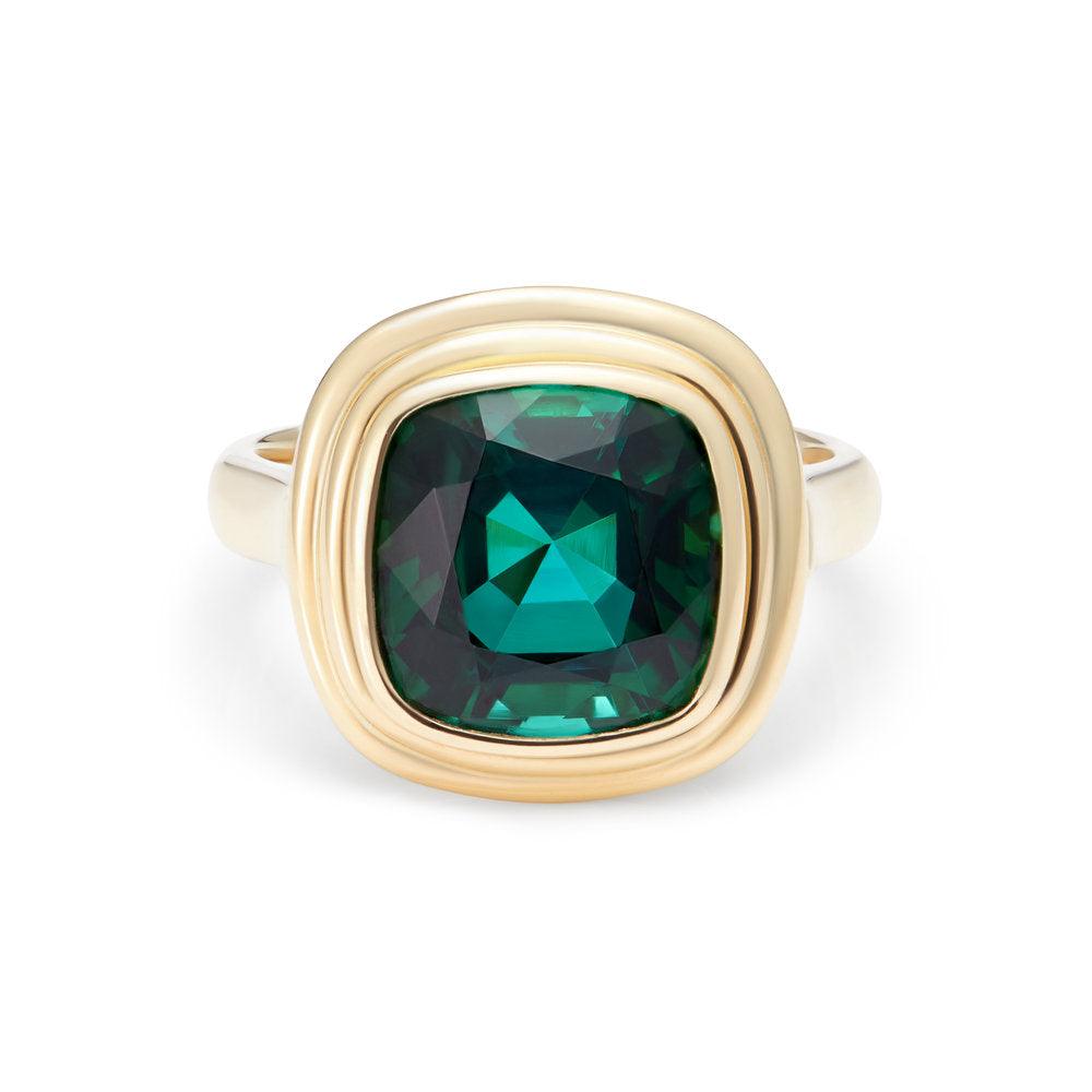 Minka Jewels - One-of-a -kind, 6ct tourmaline ring  Pure 18k yellow gold  6ct forest green tourmaline